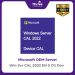 Load image into Gallery viewer, Microsoft Windows Server CAL 2022 EN 5 Client Device