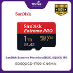 Load image into Gallery viewer, SanDisk Extreme Pro microSDXC, SQXCD 1TB, V30, U3, C10, A2, UHS-I, 200MB/s R, 140MB/s W, 4x6, SD adaptor, Lifetime Limited