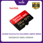 Load image into Gallery viewer, SanDisk Extreme Pro microSDXC, SQXCD 256GB, V30, U3, C10, A2, UHS-I, 200MB/s R, 140MB/s W, 4x6, SD adaptor, Lifetime Limited