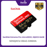 Load image into Gallery viewer, SanDisk Extreme Pro microSDXC, SQXCU 64GB, V30, U3, C10, A2, UHS-I, 200MB/s R, 90MB/s W, 4x6, SD adaptor, Lifetime Limited