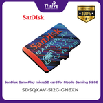 Load image into Gallery viewer, SanDisk GamePlay microSD card for Mobile Gaming, microSDXC, SQXAV 512GB, V30, U3, C10, A2, UHS-I, 190MB/s R, 130MB/s W, 4x6, Lifetime Limited