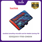 Load image into Gallery viewer, SanDisk GamePlay microSD card for Mobile Gaming, microSDXC, SQXAV 1TB, V30, U3, C10, A2, UHS-I, 190MB/s R, 130MB/s W, 4x6, Lifetime Limited