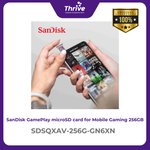 Load image into Gallery viewer, SanDisk GamePlay microSD card for Mobile Gaming, microSDXC, SQXAV 256GB, V30, U3, C10, A2, UHS-I, 190MB/s R, 130MB/s W, 4x6, Lifetime Limited