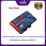 Load image into Gallery viewer, SanDisk GamePlay microSD card for Mobile Gaming, microSDXC, SQXAV 256GB, V30, U3, C10, A2, UHS-I, 190MB/s R, 130MB/s W, 4x6, Lifetime Limited
