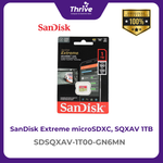 Load image into Gallery viewer, SanDisk Extreme microSDXC, SQXAV 1TB, V30, U3, C10, A2, UHS-I, 190MB/s R, 130MB/s W, 4x6, Lifetime Limited