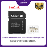 Load image into Gallery viewer, SanDisk MAX ENDURANCE microSDXC™ Card, SQQVR 128G, (60,000 Hrs), UHS-I, C10, U3, V30, 100MB/s R, 40MB/s W, SD adaptor, 10Y