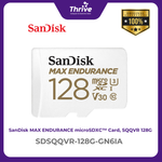 Load image into Gallery viewer, SanDisk MAX ENDURANCE microSDXC™ Card, SQQVR 128G, (60,000 Hrs), UHS-I, C10, U3, V30, 100MB/s R, 40MB/s W, SD adaptor, 10Y