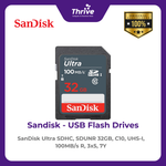 Load image into Gallery viewer, SanDisk Ultra SDHC, SDUNR 32GB, C10, UHS-I, 100MB/s R, 3x5, 7Y