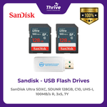 Load image into Gallery viewer, SanDisk Ultra SDXC, SDUNR 128GB, C10, UHS-I, 100MB/s R, 3x5, 7Y