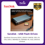Load image into Gallery viewer, SanDisk Extreme SDXC, SDXVV 256GB, V30, U3, C10, UHS-I, 180MB/s R, 130MB/s W, 4x6, Lifetime Limited