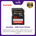 Load image into Gallery viewer, SanDisk Extreme Pro SDHC, SDXXO 32GB, U3, C10, V30, UHS-I, 100MB/s R, 90MB/s W, 4x6, Lifetime Limited