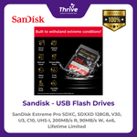 Load image into Gallery viewer, SanDisk Extreme Pro SDXC, SDXXD 128GB, V30, U3, C10, UHS-I, 200MB/s R, 90MB/s W, 4x6, Lifetime Limited