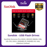 Load image into Gallery viewer, SanDisk Extreme Pro SDXC, SDXXD 256GB, V30, U3, C10, UHS-I, 200MB/s R, 140MB/s W, 4x6, Lifetime Limited