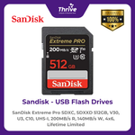 Load image into Gallery viewer, SanDisk Extreme Pro SDXC, SDXXD 512GB, V30, U3, C10, UHS-I, 200MB/s R, 140MB/s W, 4x6, Lifetime Limited
