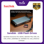Load image into Gallery viewer, SanDisk Extreme Pro SDXC, SDXXD 1TB, V30, U3, C10, UHS-I, 200MB/s R, 140MB/s W, 4x6, Lifetime Limited
