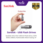 Load image into Gallery viewer, SanDisk Ultra Flair USB 3.0 Flash Drive, CZ73 32GB, USB3.0, Fashionable Metal Casing, 5Y
