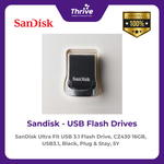 Load image into Gallery viewer, SanDisk Ultra Fit USB 3.1 Flash Drive, CZ430 16GB, USB3.1, Black, Plug & Stay, 5Y