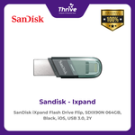 Load image into Gallery viewer, SanDisk iXpand Flash Drive Flip, SDIX90N 064GB, Black, iOS, USB 3.0, 2Y