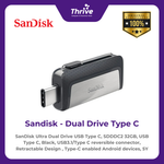 Load image into Gallery viewer, SanDisk Ultra Dual Drive USB Type C, SDDDC2 32GB, USB Type C, Black, USB3.1/Type C reversible connector, Retractable Design , Type-C enabled Android devices, 5Y