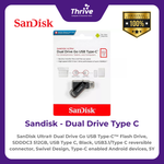 Load image into Gallery viewer, SanDisk Ultra® Dual Drive Go USB Type-C™ Flash Drive, SDDDC3 512GB, USB Type C, Black, USB3.1/Type C reversible connector, Swivel Design, Type-C enabled Android devices, 5Y