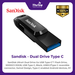 Load image into Gallery viewer, SanDisk Ultra® Dual Drive Go USB Type-C™ Flash Drive, SDDDC3 512GB, USB Type C, Black, USB3.1/Type C reversible connector, Swivel Design, Type-C enabled Android devices, 5Y