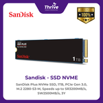 Load image into Gallery viewer, SanDisk Plus NVMe SSD, 1TB, PCIe Gen 3.0, M.2 2280-S3-M, Speeds up to SR3200MB/s, SW2500MB/s, 3Y