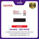 Load image into Gallery viewer, SanDisk Extreme NVMe SSD, 2TB, PCIe Gen 4.0, M.2 2280-S3-M, Speeds up to SR5150MB/s, SW4850MB/s, , 5Y