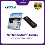 Load image into Gallery viewer, Crucial® T500 2TB PCIe Gen4 NVMe M.2 SSD with HEATSINK (Compatible with PS5) (PCIe Gen 4 x4)