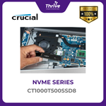 Load image into Gallery viewer, Crucial® T500 1TB PCIe Gen4 NVMe M.2 SSD Micron 232-layer TLC NAND non heatsink