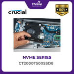 Load image into Gallery viewer, Crucial® T500 2TB PCIe Gen4 NVMe M.2 SSD Micron 232-layer TLC NAND non heatsink