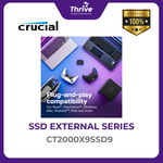 Load image into Gallery viewer, Crucial® X9 2TB Portable SSD USB 3.2 Gen-2 (10Gb/s)