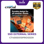 Load image into Gallery viewer, Crucial X10 Pro 4TB Portable SSD USB 3.2 Gen-2 2x2 Type-C to Type-C USB cable (20Gb/s)