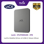 Load image into Gallery viewer, LaCie Mobile Drive v2 USB-C Moon Silver 2TB STLP2000400