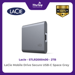 Load image into Gallery viewer, LaCie Mobile Drive Secure USB-C Space Grey 2TB STLR2000400