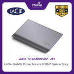 Load image into Gallery viewer, LaCie Mobile Drive Secure USB-C Space Grey 2TB STLR2000400