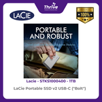 Load image into Gallery viewer, LaCie Portable SSD v2 USB-C ("Bolt") 1TB STKS1000400