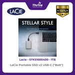 Load image into Gallery viewer, LaCie Portable SSD v2 USB-C ("Bolt") 1TB STKS1000400