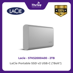 Load image into Gallery viewer, LaCie Portable SSD v2 USB-C ("Bolt") 2TB STKS2000400