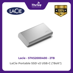 Load image into Gallery viewer, LaCie Portable SSD v2 USB-C ("Bolt") 2TB STKS2000400