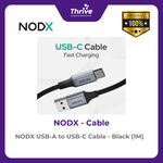 Load image into Gallery viewer, NODX USB-A to USB-C Cable - Black (1M) - K04011
