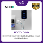 Load image into Gallery viewer, NODX USB-C to USB-C Cable 5A/240W - Black (1M) Plastic Bag - K05011