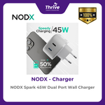 Load image into Gallery viewer, NODX Spark 45W Dual Port Wall Charger - C45012