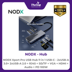 Load image into Gallery viewer, NODX Xport Pro USB Hub 11 in 1 USB-C - 2xUSB-A 3.0+ 2xUSB-A 2.0 + RJ45 + SD/TF + VGA + HDMI + Audio + PD 100W - H05110