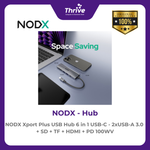 Load image into Gallery viewer, NODX Xport Plus USB Hub 6 in 1 USB-C - 2xUSB-A 3.0 + SD + TF + HDMI + PD 100W - H04060