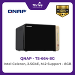 Load image into Gallery viewer, QNAP TS-664-8G Intel Celeron, 2.5GbE, M.2 Support