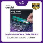 Load image into Gallery viewer, Crucial by Micron LONGDIMM SERIES 32GB DDR4-3200 UDIMM PC4-25600 3200 Mhz - CT32G4DFD832A Limited Lifetime