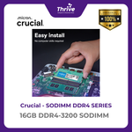 Load image into Gallery viewer, Crucial by Micron SODIMM SERIES 16GB DDR4-3200 SODIMM PC4-25600 3200 Mhz - CT16G4SFS832A Limited Lifetime