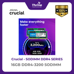 Load image into Gallery viewer, Crucial by Micron SODIMM SERIES 16GB DDR4-3200 SODIMM PC4-25600 3200 Mhz - CT16G4SFS832A Limited Lifetime