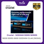 Load image into Gallery viewer, Crucial by Micron SODIMM SERIES 16GB DDR5-5600 SODIMM CL46 (16Gbit) PC5-44800 5600 Mhz - CT16G56C46S5 Limited Lifetime