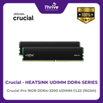 Load image into Gallery viewer, Crucial by Micron Heatsink DDR4 Series - Crucial Pro 16GB DDR4-3200 UDIMM CL22 (16Gbit) PC4-25600 3200 Mhz - CP16G4DFRA32A Limited Lifetime